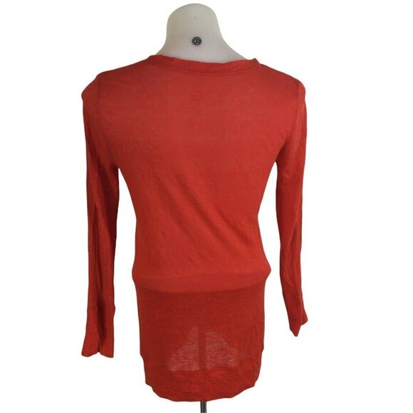 J Crew Whisper Linen Orange Button Down Cardigan Sweater Womens Size XS 81129 - Picture 2 of 9